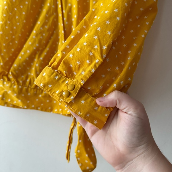 Madewell | Mustard Yellow Star Scatter Wrap Top - Picture 5 of 11